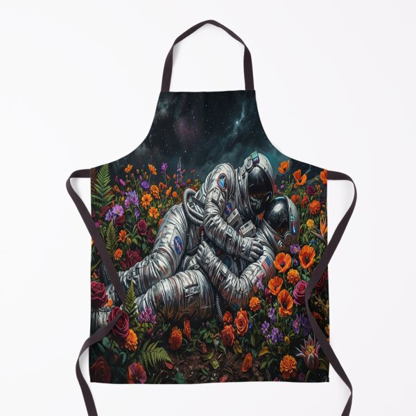 Item preview, Astronaut Lovers in Floral Galaxy Garden Art designed and sold by MakarenaCreate.