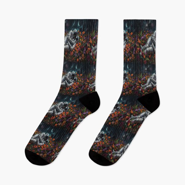 Item preview, Astronaut Lovers in Floral Galaxy Garden Art designed and sold by MakarenaCreate.
