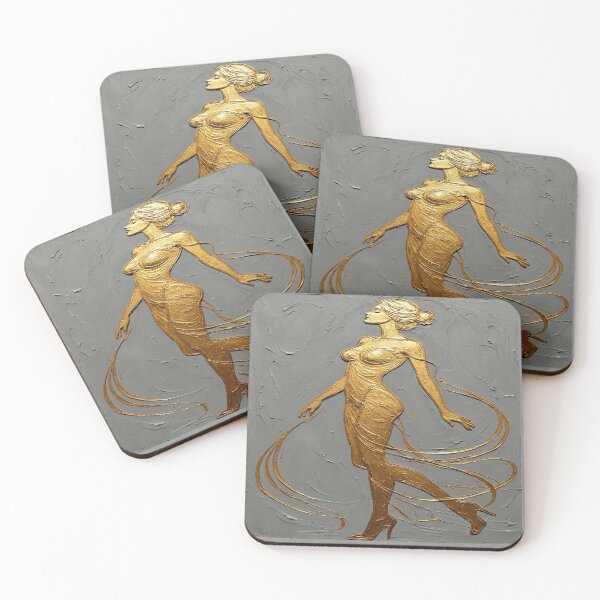 Item preview, Golden Goddess Silhouette Impasto Oil Painting designed and sold by MakarenaCreate.