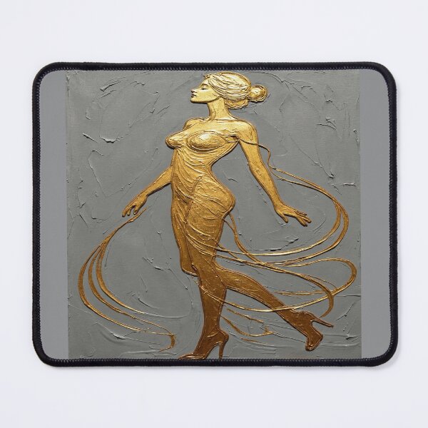 Item preview, Golden Goddess Silhouette Impasto Oil Painting designed and sold by MakarenaCreate.