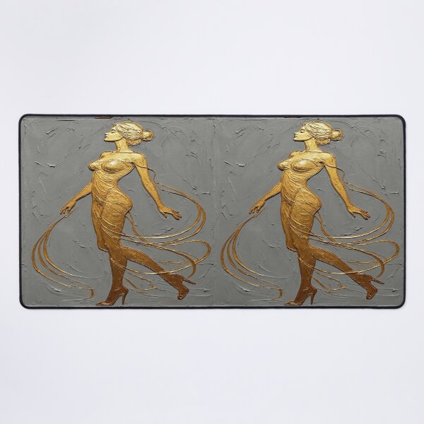 Item preview, Golden Goddess Silhouette Impasto Oil Painting designed and sold by MakarenaCreate.