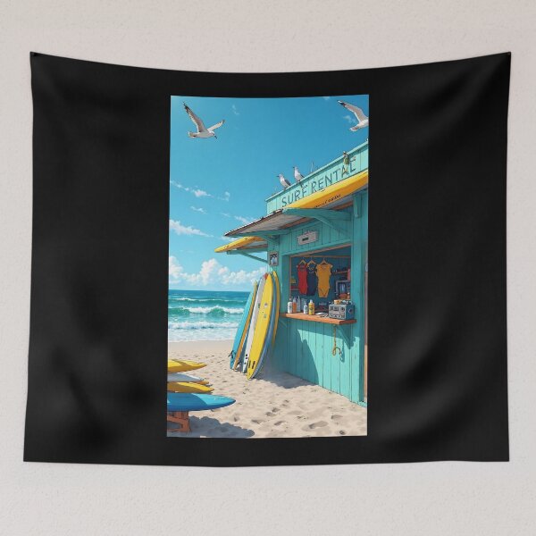 Item preview, Sunny Beach Surf Rental Shack Tropical Ocean Vibes iPhone Case designed and sold by FestivityFinds.
