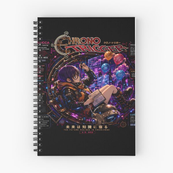 Item preview, Cyberpunk Lucca Chrono Trigger Art - Neon Retro Future Inventor Girl-A.D. 600 Time Travel aesthetic design designed and sold by Trinidesigns123.