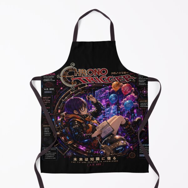 Item preview, Cyberpunk Lucca Chrono Trigger Art - Neon Retro Future Inventor Girl-A.D. 600 Time Travel aesthetic design designed and sold by Trinidesigns123.