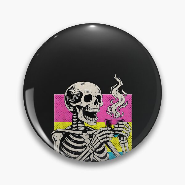 Item preview, Skeleton Drinking Coffee Pansexual Pride Pan Flag LGBTQ Men designed and sold by CriseldaBruning.