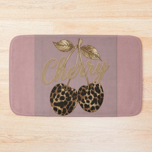 Item preview, Leopard Print Cherry Gold Typography Art designed and sold by MakarenaCreate.