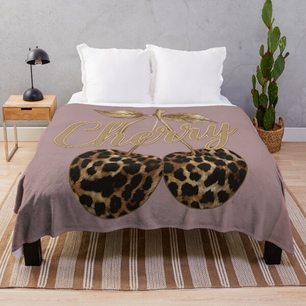 Item preview, Leopard Print Cherry Gold Typography Art designed and sold by MakarenaCreate.