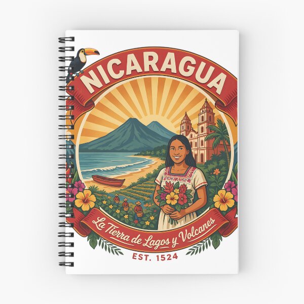 Item preview, Nicaragua. Tierra de Lagos y Volcanes. Vintage travel poster. designed and sold by Nica Sol.