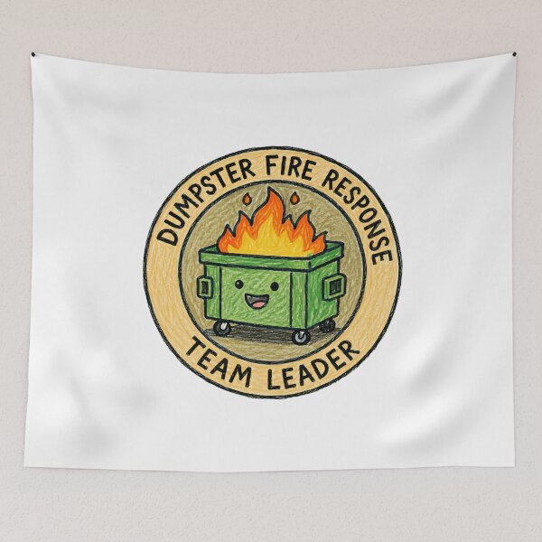 Item preview, Dumpster Fire Response Team Leader Funny Work Management designed and sold by HumansStuck12.