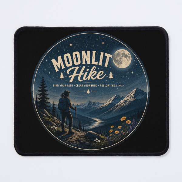 Item preview, Moonlit Hike – Follow the Lord designed and sold by NaphDesigns.