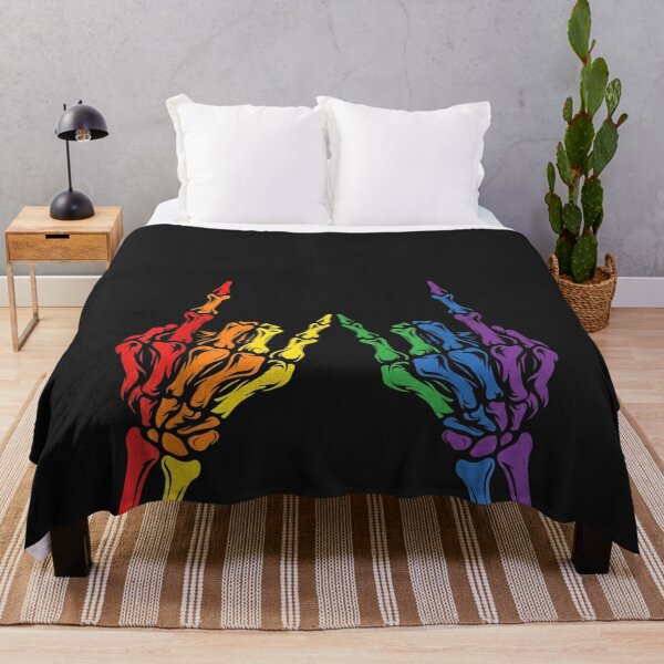 Item preview, Skeleton Rock Hand LGBT-Q Cool Rainbow Flag Gay Pride Ally designed and sold by CriseldaBruning.