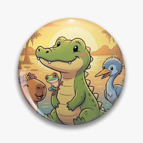 Item preview, "Friends of the Bayou" Whimsical Wildlife Art Print designed and sold by AirCrayons27.