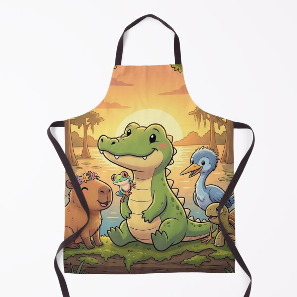 Item preview, "Friends of the Bayou" Whimsical Wildlife Art Print designed and sold by AirCrayons27.