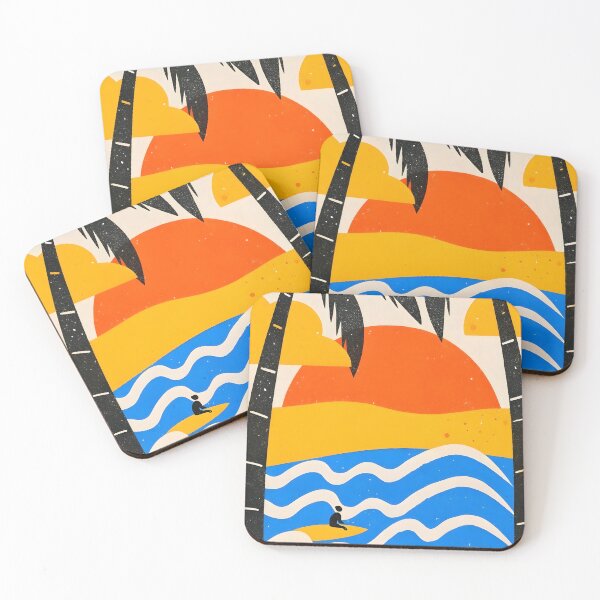 Item preview, Tropical Sunset Surfing Palm Trees iPhone Case designed and sold by FestivityFinds.