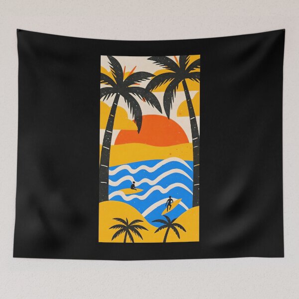 Item preview, Tropical Sunset Surfing Palm Trees iPhone Case designed and sold by FestivityFinds.
