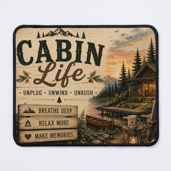 Item preview, Cabin Life – Unplug, Unwind, Unrush designed and sold by NaphDesigns.