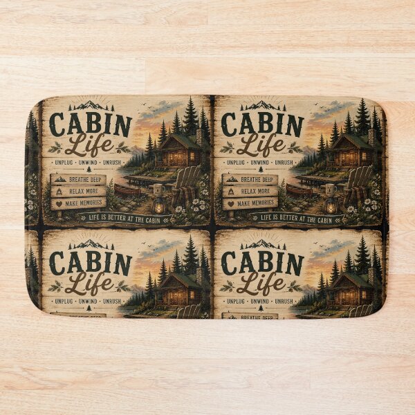 Item preview, Cabin Life – Unplug, Unwind, Unrush designed and sold by NaphDesigns.
