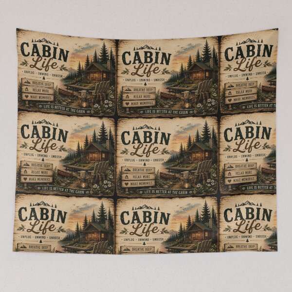 Item preview, Cabin Life – Unplug, Unwind, Unrush designed and sold by NaphDesigns.