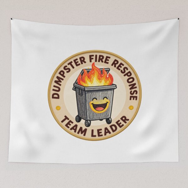 Item preview, Dumpster Fire Response Team Leader Work Humor Funny Manager Office Boss Problem Solver designed and sold by HumansStuck12.