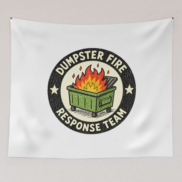 Item preview, Dumpster Fire Response Team Chaos Humor Meme designed and sold by HumansStuck12.
