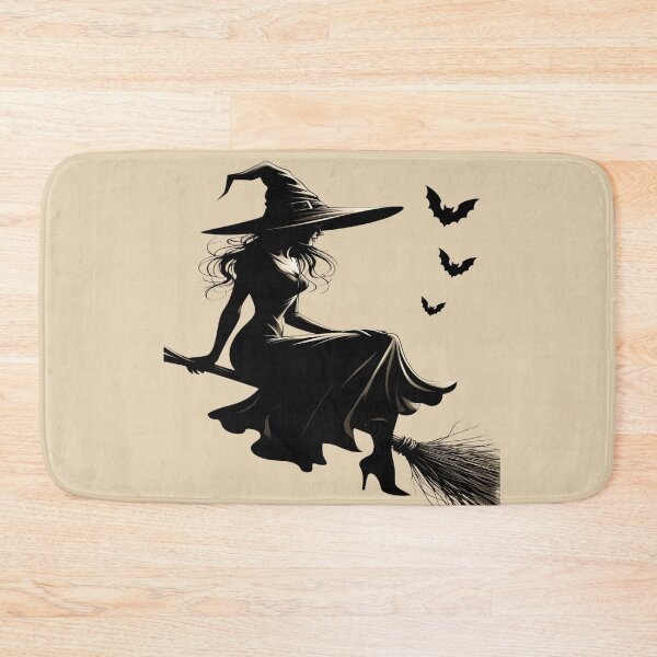 Item preview, Vintage Witch Flying on Broomstick - Dark Chiaroscuro Gothic Illustration designed and sold by MakarenaCreate.