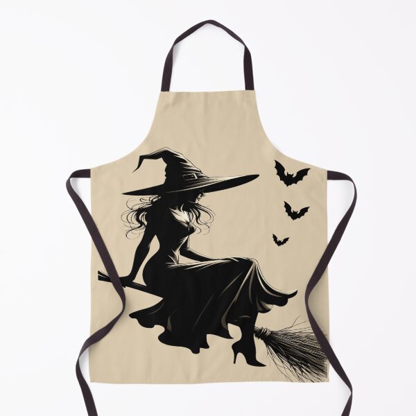 Item preview, Vintage Witch Flying on Broomstick - Dark Chiaroscuro Gothic Illustration designed and sold by MakarenaCreate.