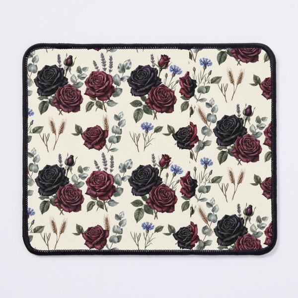 Item preview, Dark Gothic Floral Pattern - Black Rose Burgundy Dark Academia Aesthetic designed and sold by CMBHDesigns.