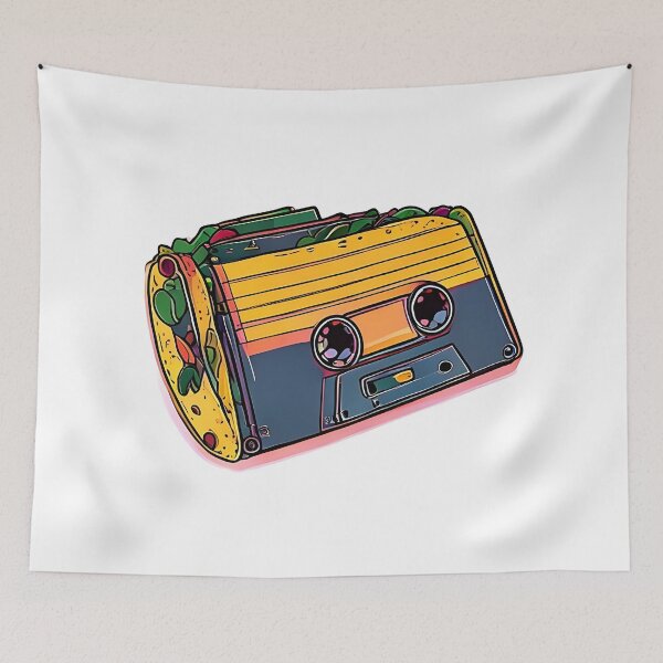 Item preview, Taco Tape: 1980s Cassette Tape Taco Retro Neon Foo designed and sold by Mercella-Inc.