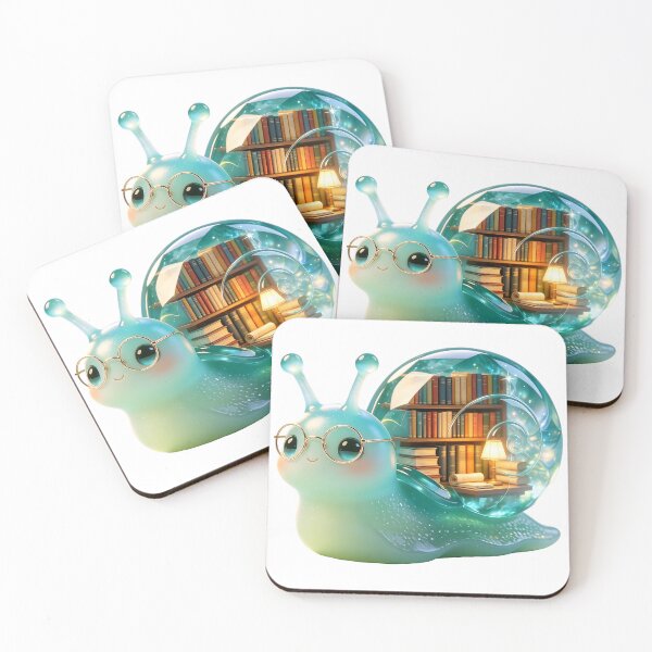 Item preview, Emerald Snail - Kawaii Wise Bookworm Library Edition designed and sold by ABYSSLAB.