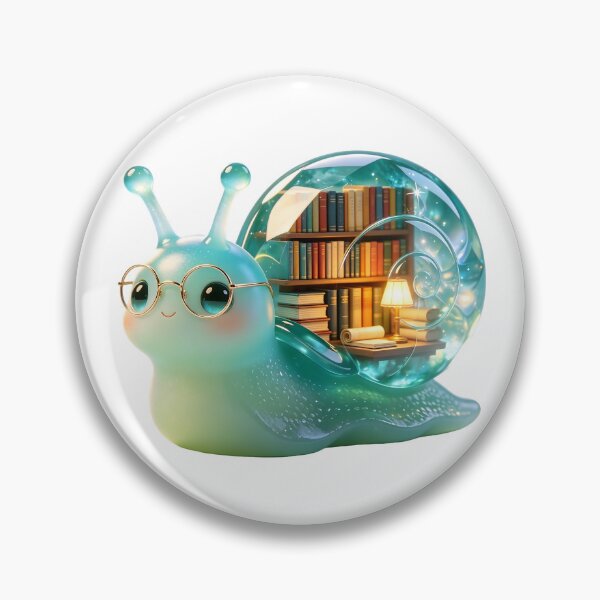 Item preview, Emerald Snail - Kawaii Wise Bookworm Library Edition designed and sold by ABYSSLAB.