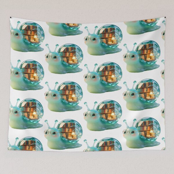 Item preview, Emerald Snail - Kawaii Wise Bookworm Library Edition designed and sold by ABYSSLAB.