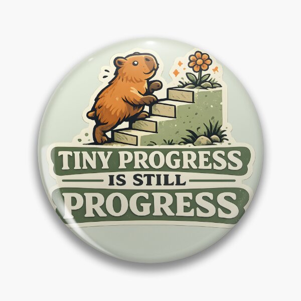 Item preview, Tiny Progress Is Still Progress Capybara Shirt | Motivational Retro Graphic Tee | Positive Growth Mindset Capybara Design | Inspirational Capybara Retro Motivation Shirt designed and sold by  Artistry in Motion by MADsrecreation.