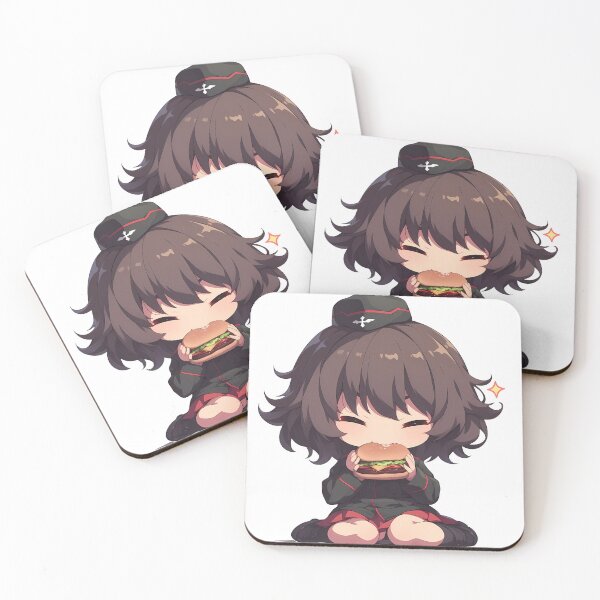 Item preview, Nishizumi Maho Girls und Panzer Chibi Burger Smile designed and sold by earlobejerk.