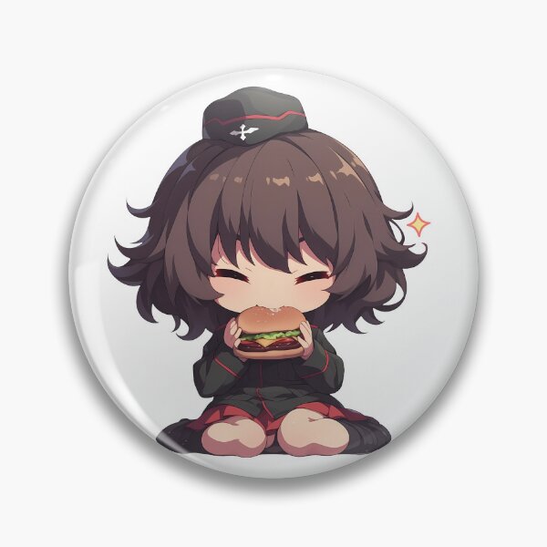 Item preview, Nishizumi Maho Girls und Panzer Chibi Burger Smile designed and sold by earlobejerk.