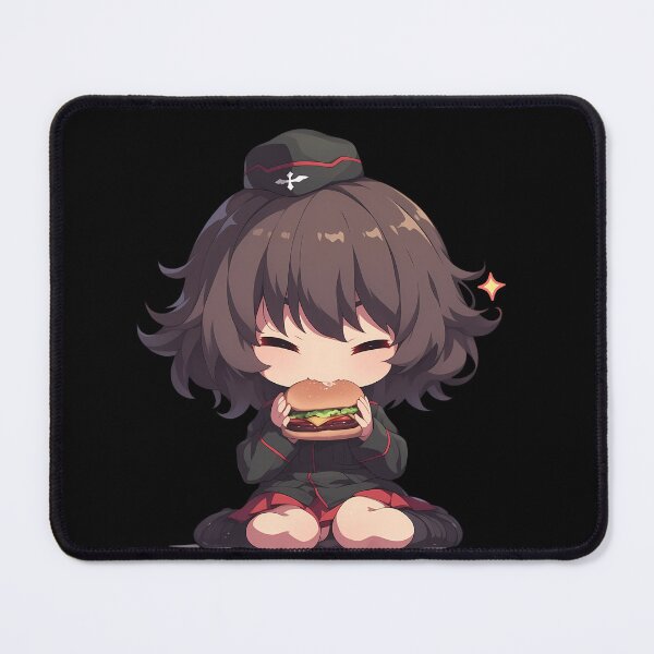 Item preview, Nishizumi Maho Girls und Panzer Chibi Burger Smile designed and sold by earlobejerk.