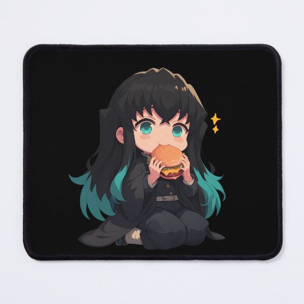 Item preview, Muichiro Tokito Demon Slayer Chibi Kawaii Burger Anime Calm Soft Expression designed and sold by earlobejerk.