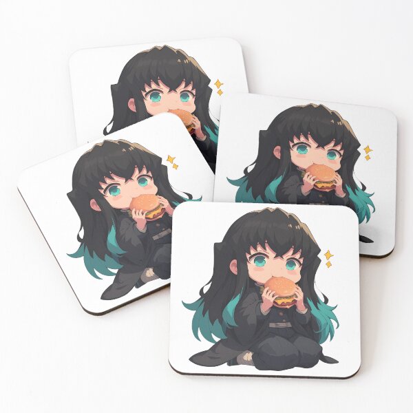 Item preview, Muichiro Tokito Demon Slayer Chibi Kawaii Burger Anime Calm Soft Expression designed and sold by earlobejerk.