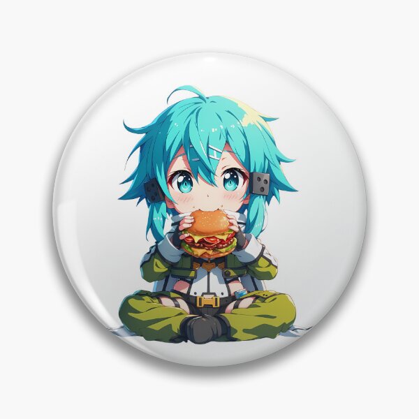 Item preview, Sinon Sword Art Online Chibi Kawaii Burger Anime Girl Cute Bright Energy designed and sold by earlobejerk.