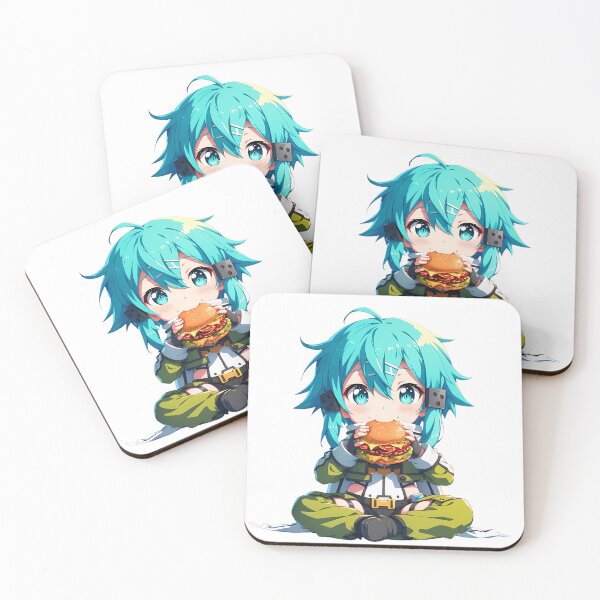 Item preview, Sinon Sword Art Online Chibi Kawaii Burger Anime Girl Cute Bright Energy designed and sold by earlobejerk.
