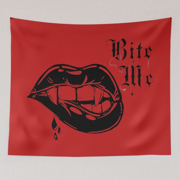 Item preview, Bite Me Vampire Lips Graphic - Dark Gothic Aesthetic Illustration designed and sold by MakarenaCreate.