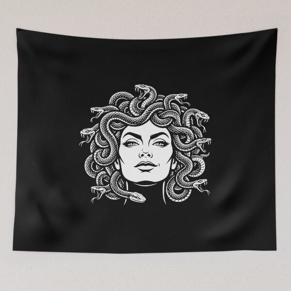 Item preview, Medusa Sin Graphic Illustration - Dark Mythology Tattoo Style Art designed and sold by MakarenaCreate.