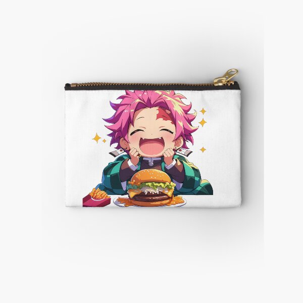 Item preview, Akaza Demon Slayer Chibi Burger Feast With Sparkly Kawaii Energy designed and sold by earlobejerk.
