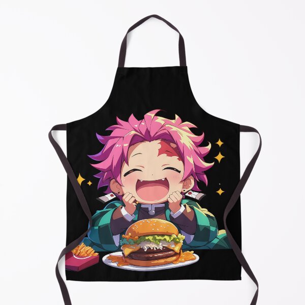 Item preview, Akaza Demon Slayer Chibi Burger Feast With Sparkly Kawaii Energy designed and sold by earlobejerk.