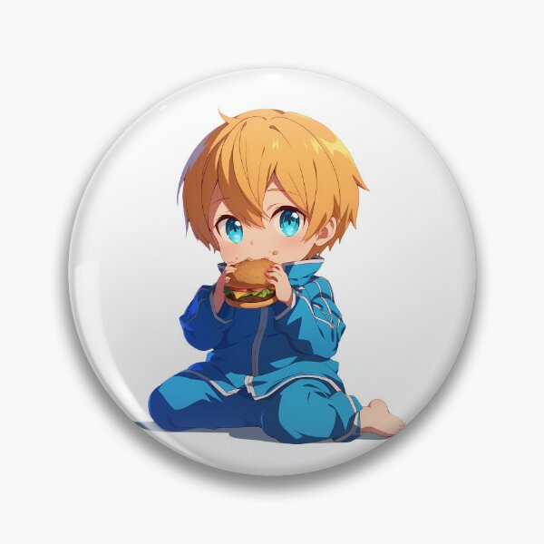 Item preview, Eugeo Sword Art Online Anime Chibi Kawaii Burger Blue Tracksuit Soft designed and sold by earlobejerk.