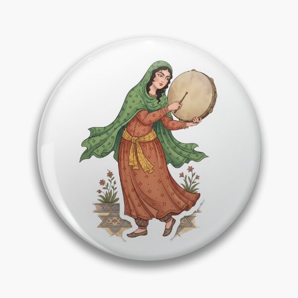 Item preview, Persian Miniature Daf Player Traditional Iranian Fine Art Vector Sticker designed and sold by yousefi.