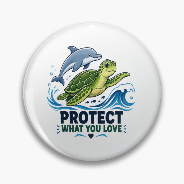 Item preview, Protect What You Love | Ocean Conservation Sea Turtle & Dolphin designed and sold by Lovestickerco.