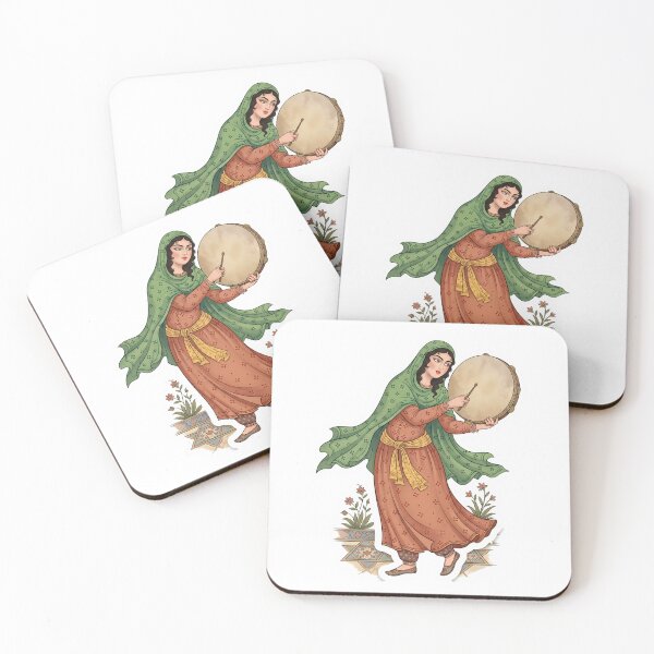 Item preview, Persian Miniature Daf Player Traditional Iranian Fine Art Vector Sticker designed and sold by yousefi.