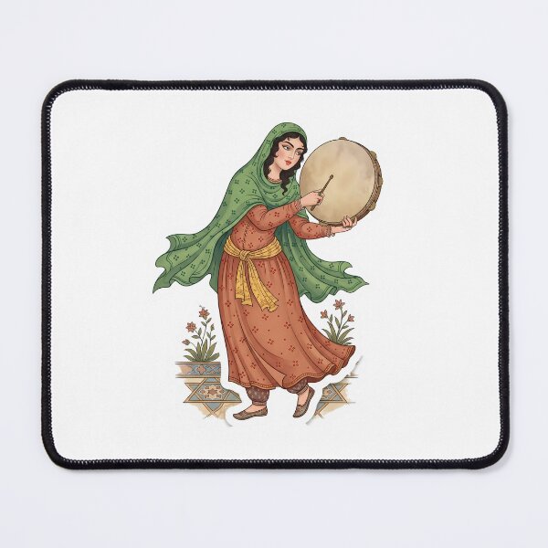 Item preview, Persian Miniature Daf Player Traditional Iranian Fine Art Vector Sticker designed and sold by yousefi.