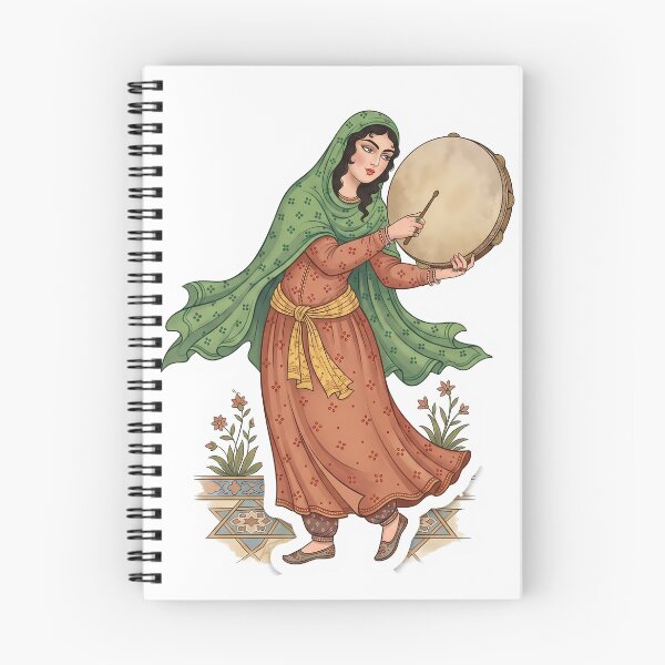 Item preview, Persian Miniature Daf Player Traditional Iranian Fine Art Vector Sticker designed and sold by yousefi.