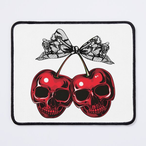 Item preview, Red Skull Cherries Graphic Illustration - Dark Edgy Rockabilly Art designed and sold by MakarenaCreate.